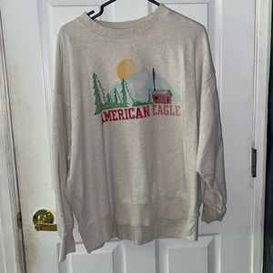 American Eagle Beige Crew Neck